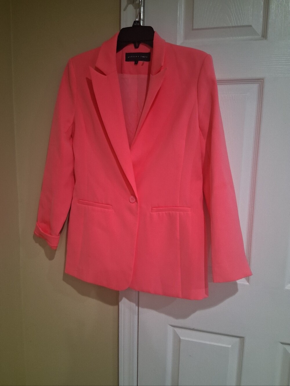 Endless Rose Neon Coral Single-Button Blazer